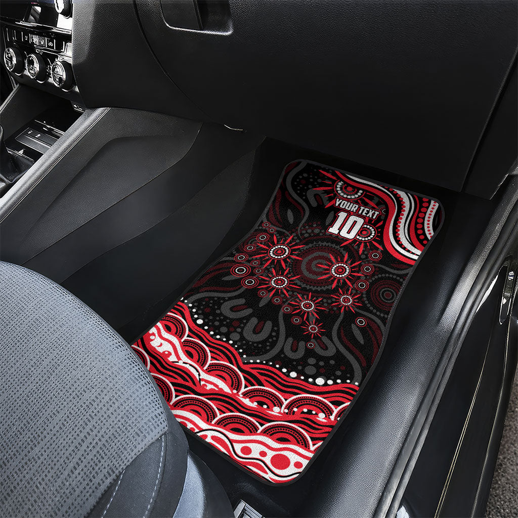 Personalized St Kilda Saints Footy Mascot Car Mats Aboriginal Dot Art - Dreamtime Football Mascot