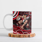Personalized St Kilda Saints Footy Mascot Ceramic Mug Aboriginal Dot Art - Dreamtime Football Mascot