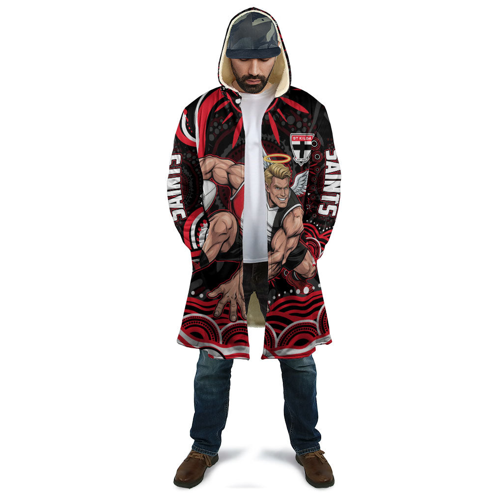 Personalized St Kilda Saints Footy Mascot Cloak Aboriginal Dot Art - Dreamtime Football Mascot