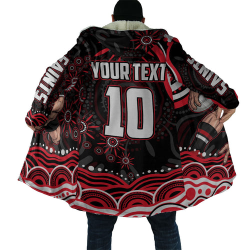 Personalized St Kilda Saints Footy Mascot Cloak Aboriginal Dot Art - Dreamtime Football Mascot