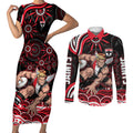 Personalized St Kilda Saints Footy Mascot Couples Matching Short Sleeve Bodycon Dress and Long Sleeve Button Shirt Aboriginal Dot Art - Dreamtime Football Mascot