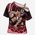 Personalized St Kilda Saints Footy Mascot Cross Shoulder Shirt Aboriginal Dot Art - Dreamtime Football Mascot