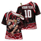 Personalized St Kilda Saints Footy Mascot Cross Shoulder Shirt Aboriginal Dot Art - Dreamtime Football Mascot