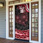 Personalized St Kilda Saints Footy Mascot Door Cover Aboriginal Dot Art - Dreamtime Football Mascot
