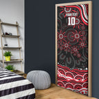 Personalized St Kilda Saints Footy Mascot Door Cover Aboriginal Dot Art - Dreamtime Football Mascot