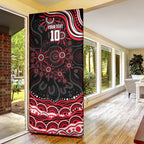 Personalized St Kilda Saints Footy Mascot Door Cover Aboriginal Dot Art - Dreamtime Football Mascot