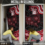 Personalized St Kilda Saints Footy Mascot Door Cover Aboriginal Dot Art - Dreamtime Football Mascot