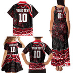 Personalized St Kilda Saints Footy Mascot Family Matching Tank Maxi Dress and Hawaiian Shirt Aboriginal Dot Art - Dreamtime Football Mascot