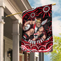 Personalized St Kilda Saints Footy Mascot Garden Flag Aboriginal Dot Art - Dreamtime Football Mascot