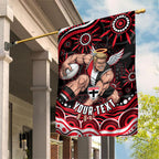 Personalized St Kilda Saints Footy Mascot Garden Flag Aboriginal Dot Art - Dreamtime Football Mascot