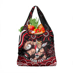 Personalized St Kilda Saints Footy Mascot Grocery Bag Aboriginal Dot Art - Dreamtime Football Mascot