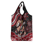 Personalized St Kilda Saints Footy Mascot Grocery Bag Aboriginal Dot Art - Dreamtime Football Mascot