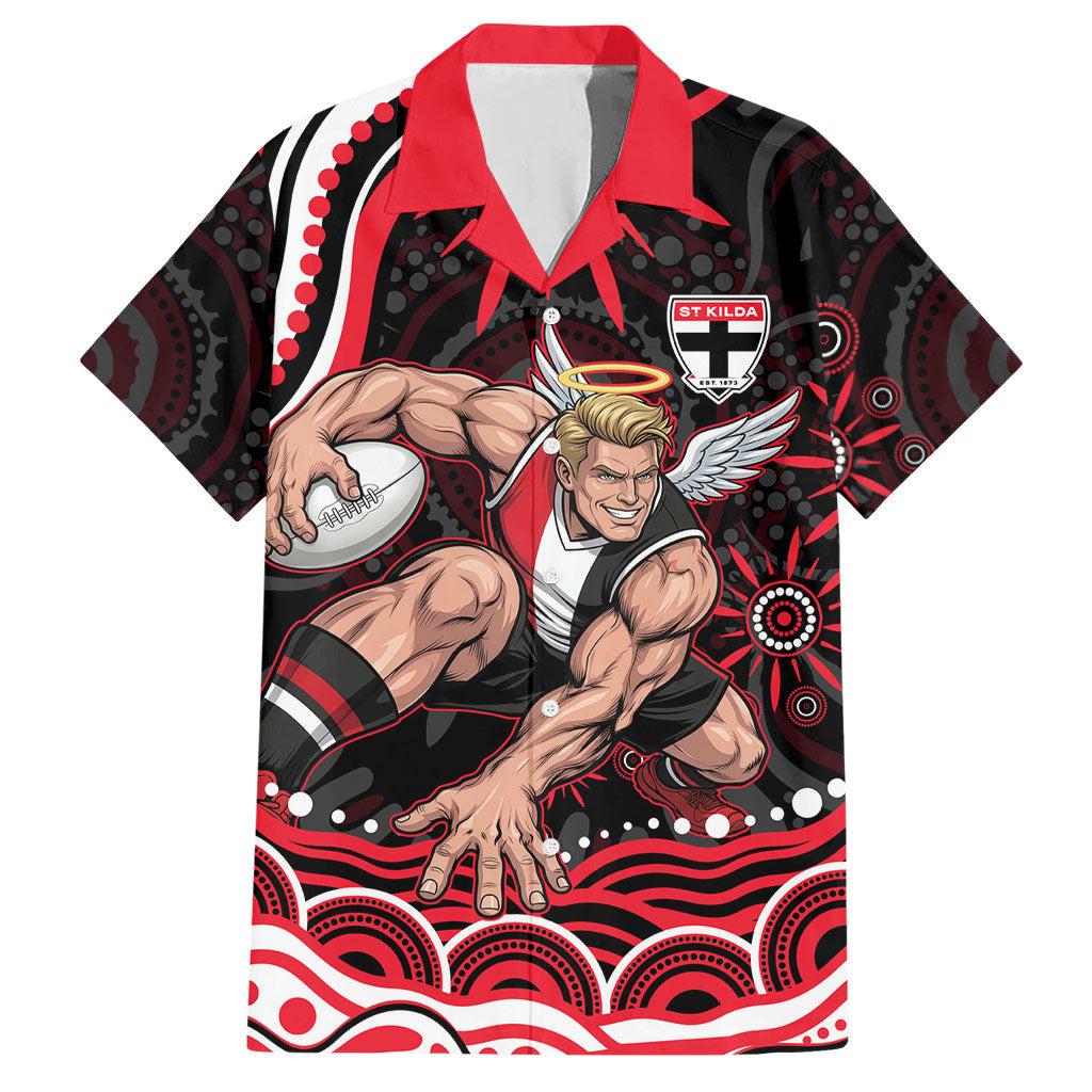 Personalized St Kilda Saints Footy Mascot Hawaiian Shirt Aboriginal Dot Art - Dreamtime Football Mascot
