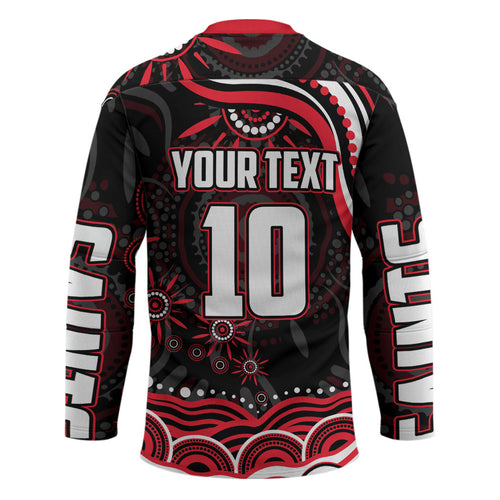 Personalized St Kilda Saints Footy Mascot Hockey Jersey Aboriginal Dot Art - Dreamtime Football Mascot