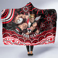 Personalized St Kilda Saints Footy Mascot Hooded Blanket Aboriginal Dot Art - Dreamtime Football Mascot