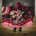 Personalized St Kilda Saints Footy Mascot Hooded Blanket Aboriginal Dot Art - Dreamtime Football Mascot
