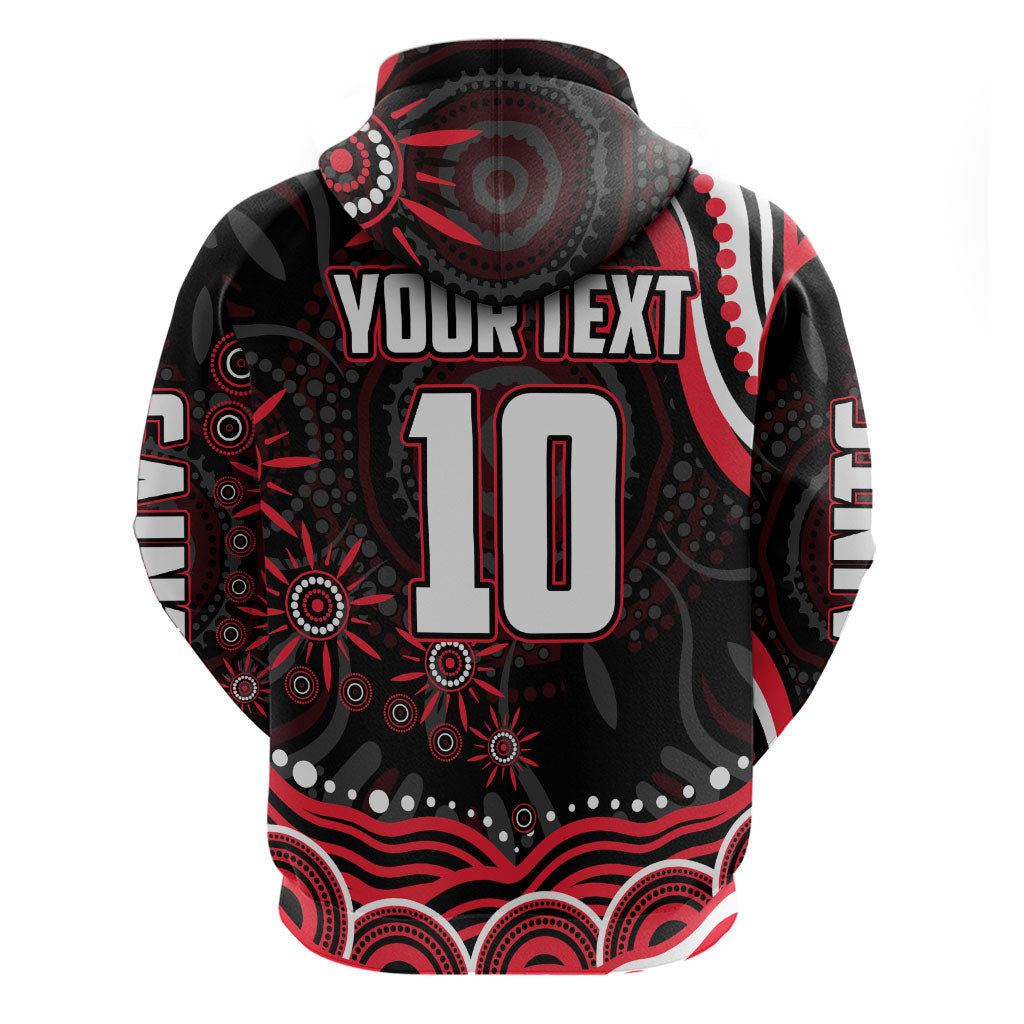 Personalized St Kilda Saints Footy Mascot Hoodie Aboriginal Dot Art - Dreamtime Football Mascot