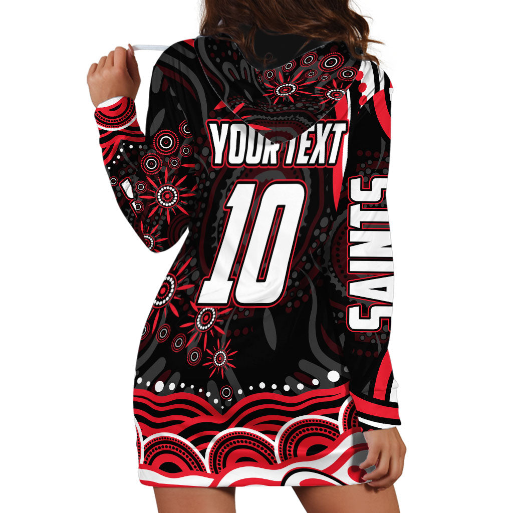 Personalized St Kilda Saints Footy Mascot Hoodie Dress Aboriginal Dot Art - Dreamtime Football Mascot