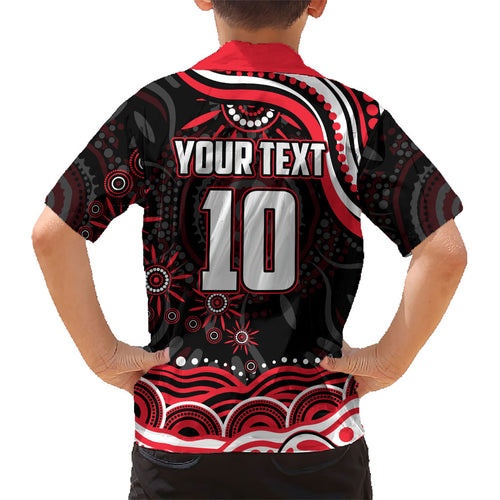Personalized St Kilda Saints Footy Mascot Kid Hawaiian Shirt Aboriginal Dot Art - Dreamtime Football Mascot