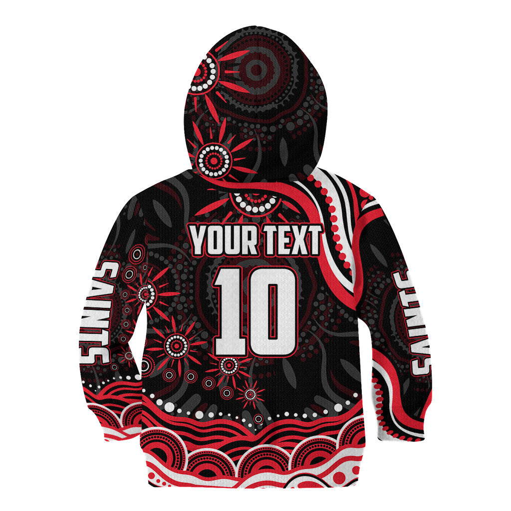 Personalized St Kilda Saints Footy Mascot Kid Hoodie Aboriginal Dot Art - Dreamtime Football Mascot