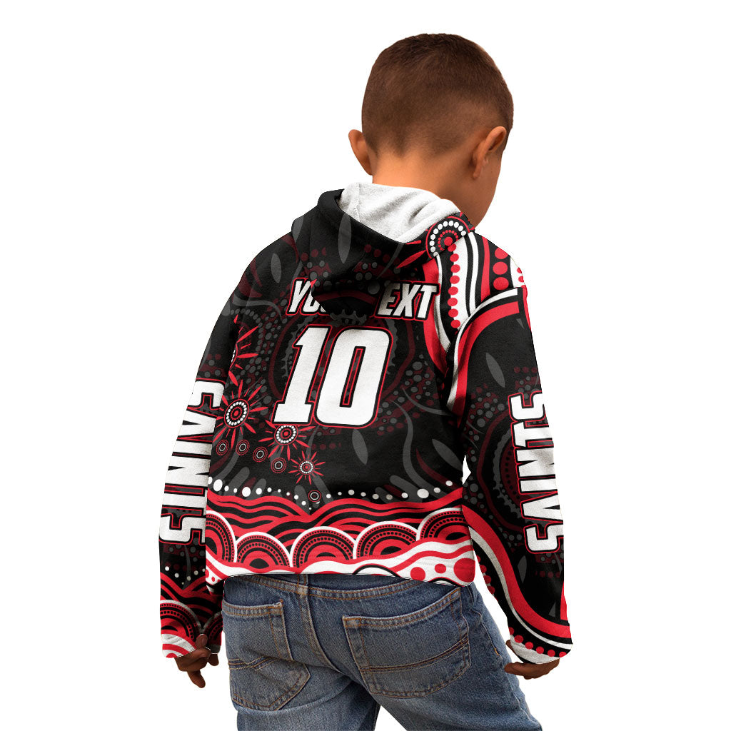 Personalized St Kilda Saints Footy Mascot Kid Hoodie Aboriginal Dot Art - Dreamtime Football Mascot