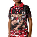 Personalized St Kilda Saints Footy Mascot Kid Polo Shirt Aboriginal Dot Art - Dreamtime Football Mascot