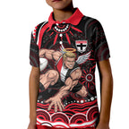 Personalized St Kilda Saints Footy Mascot Kid Polo Shirt Aboriginal Dot Art - Dreamtime Football Mascot