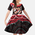 Personalized St Kilda Saints Footy Mascot Kid Short Sleeve Dress Aboriginal Dot Art - Dreamtime Football Mascot