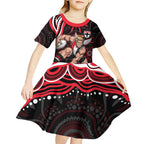Personalized St Kilda Saints Footy Mascot Kid Short Sleeve Dress Aboriginal Dot Art - Dreamtime Football Mascot