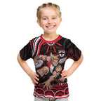Personalized St Kilda Saints Footy Mascot Kid T Shirt Aboriginal Dot Art - Dreamtime Football Mascot