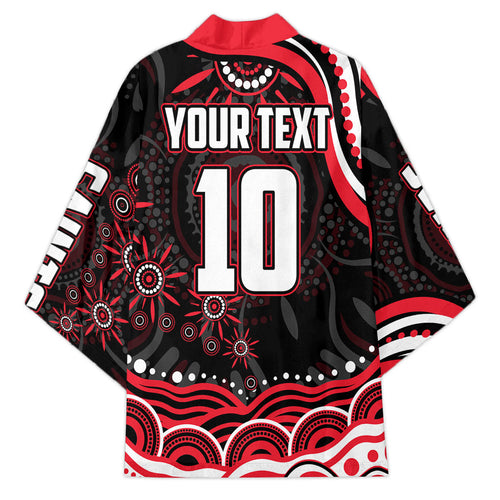 Personalized St Kilda Saints Footy Mascot Kimono Aboriginal Dot Art - Dreamtime Football Mascot