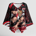 Personalized St Kilda Saints Footy Mascot Kimono Sleeve Blouse Aboriginal Dot Art - Dreamtime Football Mascot