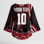Personalized St Kilda Saints Footy Mascot Kimono Sleeve Blouse Aboriginal Dot Art - Dreamtime Football Mascot