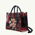 Personalized St Kilda Saints Footy Mascot Leather Bag Aboriginal Dot Art - Dreamtime Football Mascot