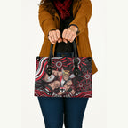 Personalized St Kilda Saints Footy Mascot Leather Bag Aboriginal Dot Art - Dreamtime Football Mascot