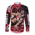Personalized St Kilda Saints Footy Mascot Long Sleeve Button Shirt Aboriginal Dot Art - Dreamtime Football Mascot