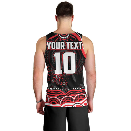Personalized St Kilda Saints Footy Mascot Men Tank Top Aboriginal Dot Art - Dreamtime Football Mascot