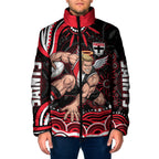 Personalized St Kilda Saints Footy Mascot Padded Jacket Aboriginal Dot Art - Dreamtime Football Mascot