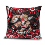 Personalized St Kilda Saints Footy Mascot Pillow Cover Aboriginal Dot Art - Dreamtime Football Mascot