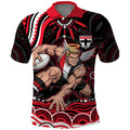 Personalized St Kilda Saints Footy Mascot Polo Shirt Aboriginal Dot Art - Dreamtime Football Mascot