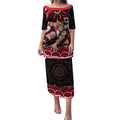 Personalized St Kilda Saints Footy Mascot Puletasi Aboriginal Dot Art - Dreamtime Football Mascot