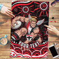 Personalized St Kilda Saints Footy Mascot Puzzle Aboriginal Dot Art - Dreamtime Football Mascot