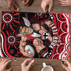 Personalized St Kilda Saints Footy Mascot Puzzle Aboriginal Dot Art - Dreamtime Football Mascot