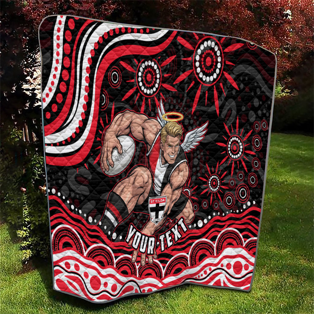 Personalized St Kilda Saints Footy Mascot Quilt Aboriginal Dot Art - Dreamtime Football Mascot