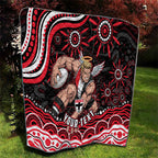 Personalized St Kilda Saints Footy Mascot Quilt Aboriginal Dot Art - Dreamtime Football Mascot