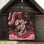 Personalized St Kilda Saints Footy Mascot Quilt Aboriginal Dot Art - Dreamtime Football Mascot