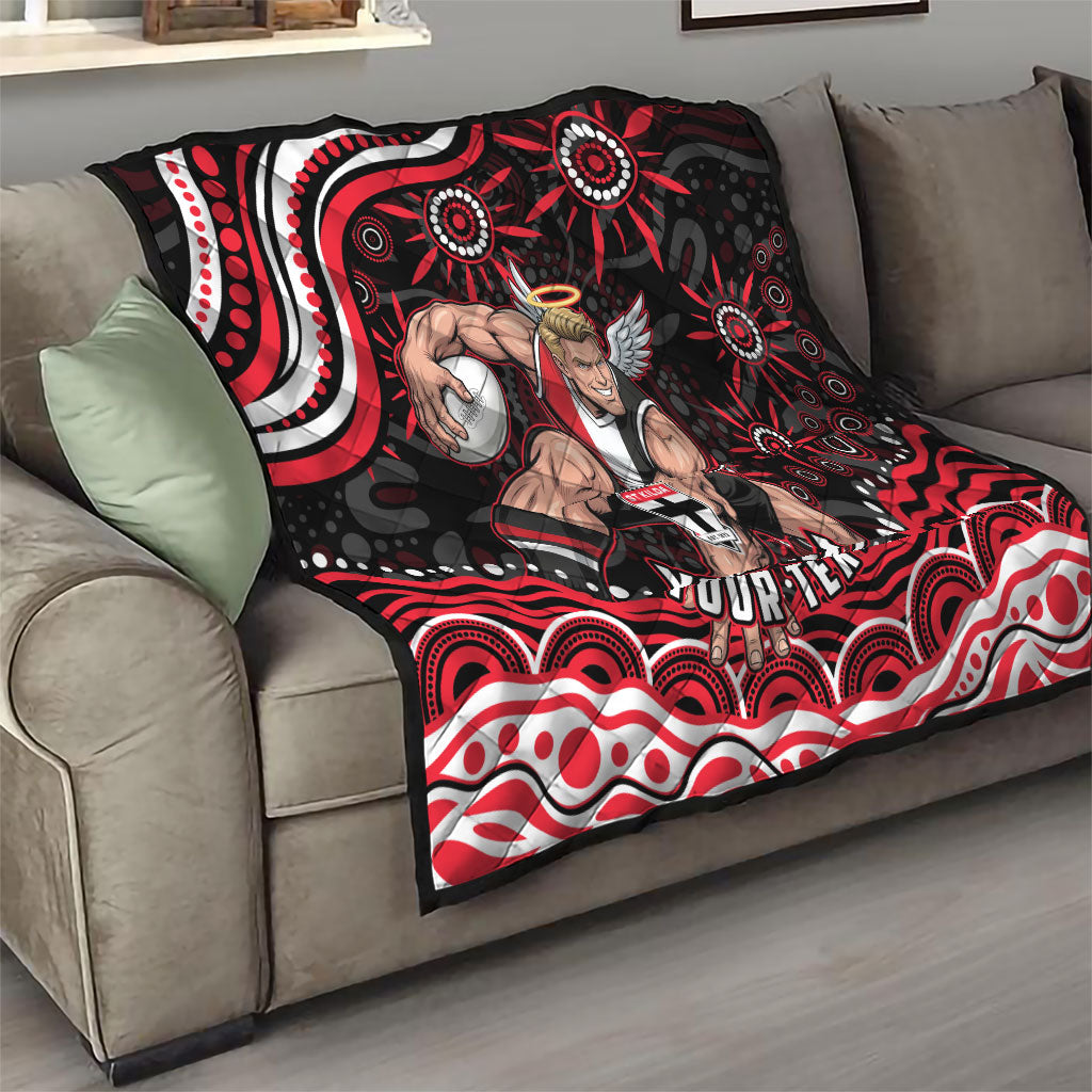 Personalized St Kilda Saints Footy Mascot Quilt Aboriginal Dot Art - Dreamtime Football Mascot