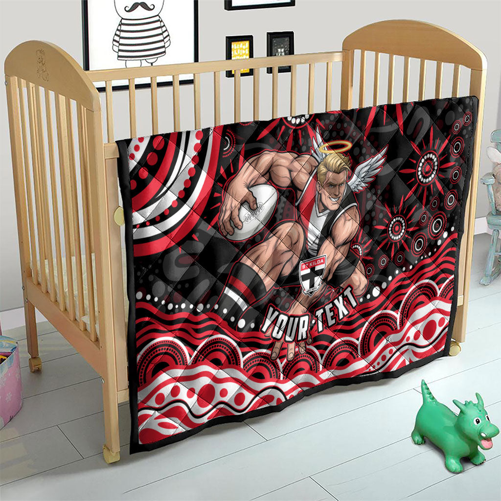 Personalized St Kilda Saints Footy Mascot Quilt Aboriginal Dot Art - Dreamtime Football Mascot