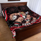 Personalized St Kilda Saints Footy Mascot Quilt Bed Set Aboriginal Dot Art - Dreamtime Football Mascot