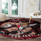 Personalized St Kilda Saints Footy Mascot Round Carpet Aboriginal Dot Art - Dreamtime Football Mascot